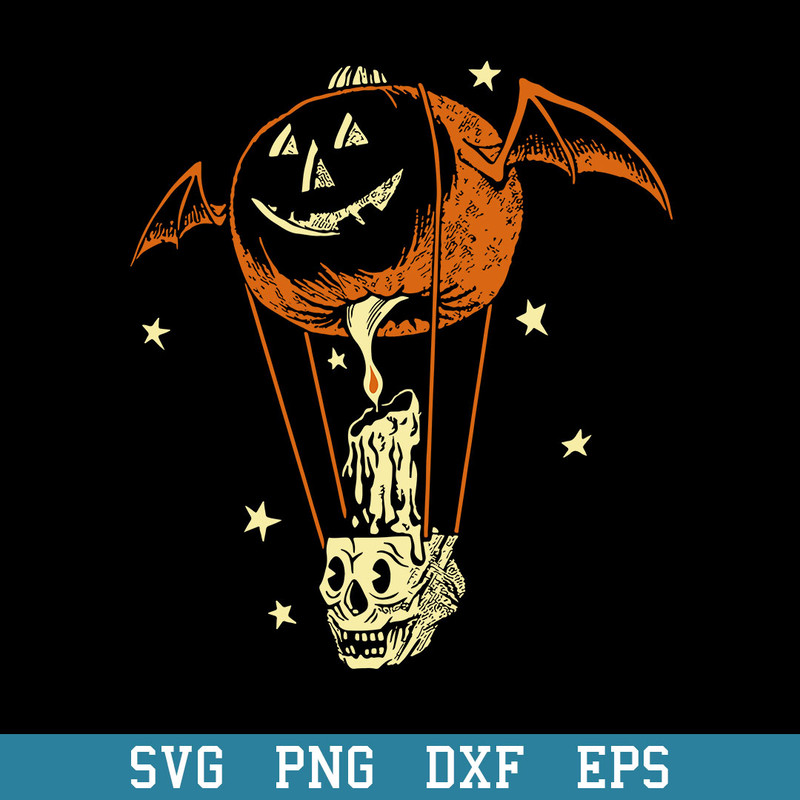 Hot Air Balloon Pumpkin Halloween Svg, Halloween Svg, Png Dxf Eps Digital File.jpeg