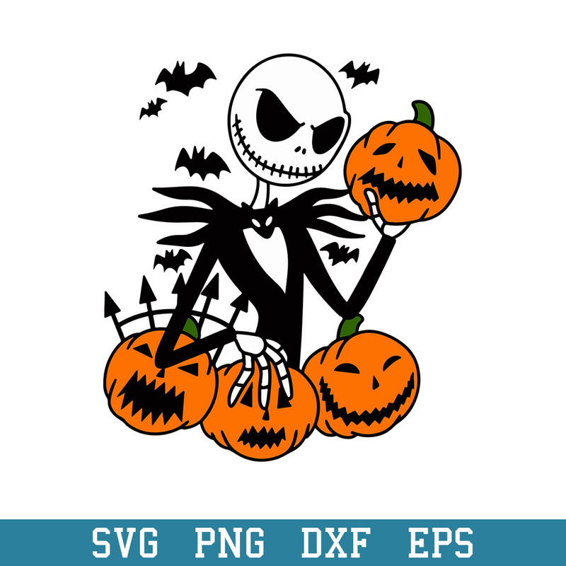 Jack Skellington Pumpkin Halloween Svg, Halloween Svg, Png Dxf Eps Digital File.jpeg
