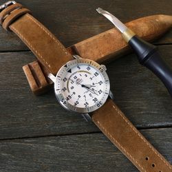 Beige Suede watch strap, watchband 18 - 26mm