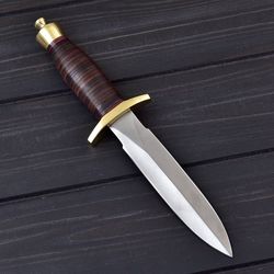Custom Handmade D2 Steel Medieval Hunting Boot Dagger Knife with Leather Sheath