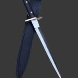 handmade d2 steel dagger hunting knives with leather sheath