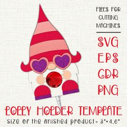 Gnome | Lollipop Holder | Valentine Paper Craft Template SVG