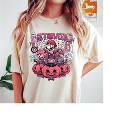 retro super mario halloween comfort color shirt, vintage super mario bros 85 shirt, retro mario gaming shirt, mario grou