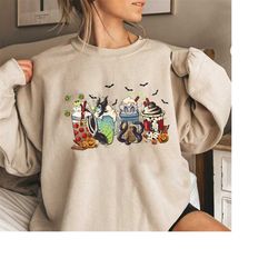 halloween vintage disney villains evil coffee sweatshirt, fall coffee sweatshirt, disney halloween shirt, halloween coff
