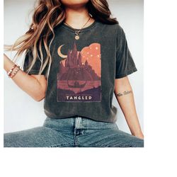 vintage disney tangled rapunzel floral comfort colors shirt, retro disney princess shirt, princess rapunzel flynn rider,