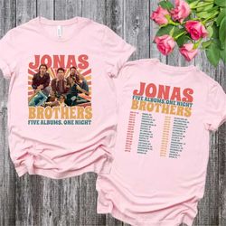 jonas brothers tour t-shirt, jonas brothers merch shirt, five albums one night tour hoodie jonas brothers fan sweatshirt