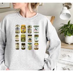 vintage canned pickles sweatshirt,homemade pickles sweatshirt,pickle jar sweatshirt, canning season sweatshirt, pickle l