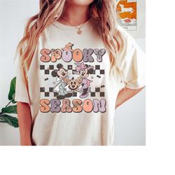 spooky season mickey and minnie comfort colors shirt, mickey and minnie halloween, disney pumpkins spooky shirt, hallowe