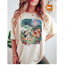 retro 90s disney snow white comfort colors shirt, retro snow white 7 dwarfs shirt, vintage disney princess shirt, disney