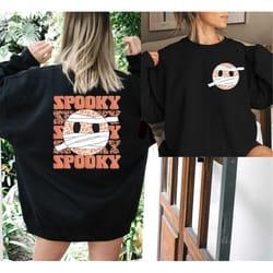 spooky smile face sweatshirt,back and front sweatshirt,retro halloween tshirt,halloween shirt,retro fall shirt,fall shir