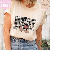 retro mickey shirt, mickey checkered shirt, mickey mouse 1928, checkered disney shirt, disneyland shirt, vintage disney