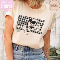 retro checkered mickey shirt, mickey mouse shirt, checkered disney, disneyland shirt, disney trip shirt, vintage disney
