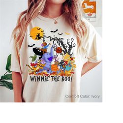 vintage disney halloween pooh comfort colors shirt, retro the pooh and friends halloween, pooh bear halloween party 2023