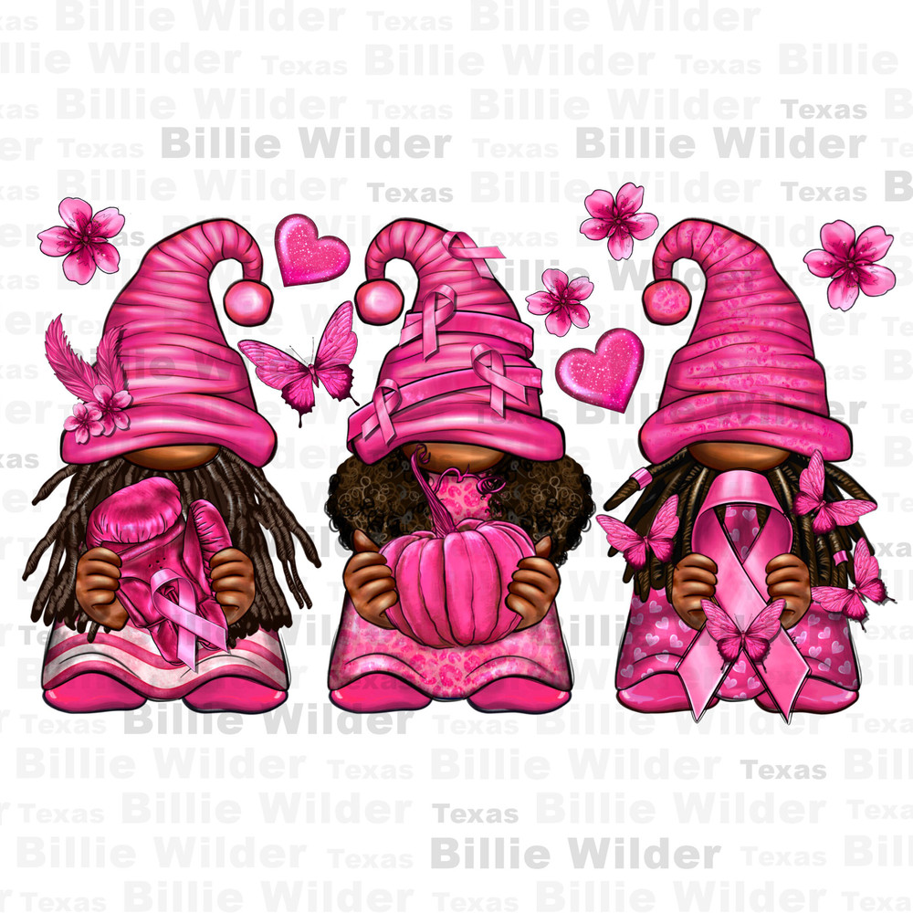 Breast Cancer afro gnomes png sublimation design download, Cancer Awareness png, fight Cancer png, sublimate designs download - 1.jpg