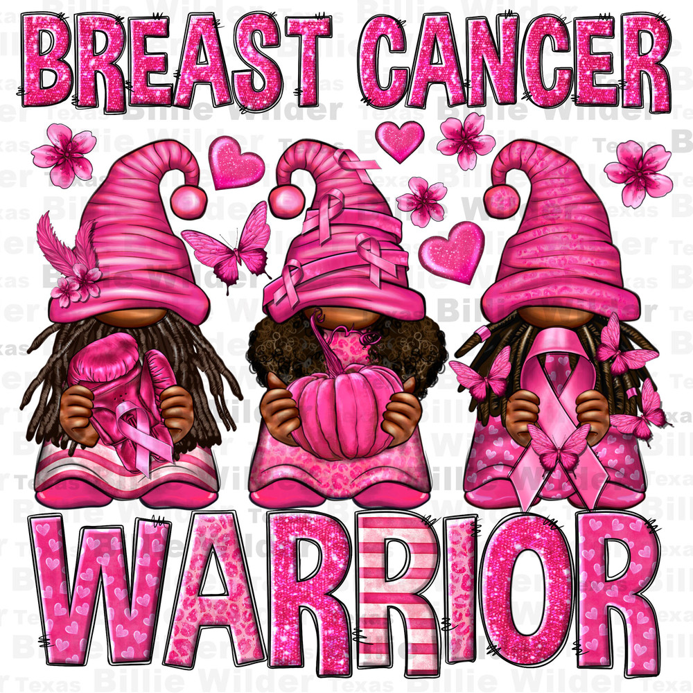 Breast Cancer warrior afro gnomes png sublimation design download, Cancer Awareness png, fight Cancer png, sublimate designs download - 1.jpg