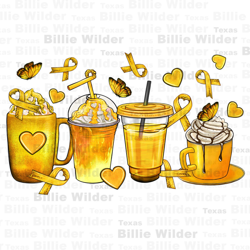 Childhood Cancer coffee cups png, yellow ribbon png, Childhood Cancer png, Cancer Awareness png, sublimate designs download - 1.jpg