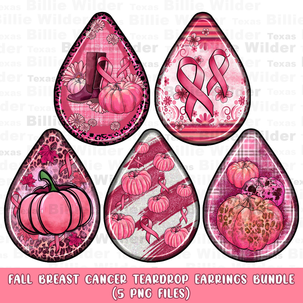 Fall breast cancer teardrop earrings png sublimation design bundle, Breast Cancer teardop earrings png,Cancer png,sublimate designs download - 1.jpg