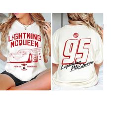 retro lightning mcqueen number back shirt, disney cars shirt, lightning mcqueen comfort colors shirt, pixar cars shirt,