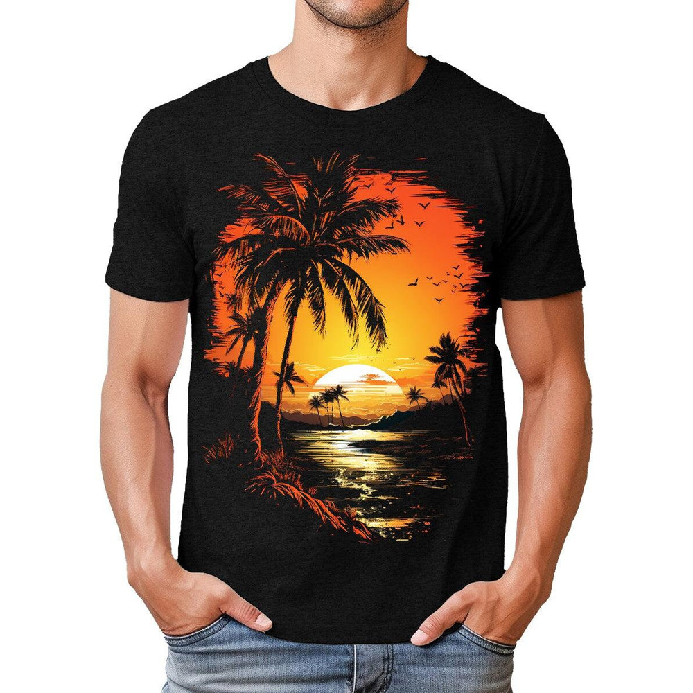 Mens Retro Palm Tree Graphic Tee.jpg