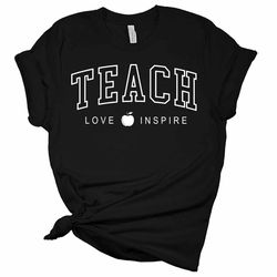 teach love inspire women's graphic tee