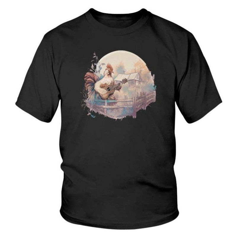 Rooster Playing Guitar Youth Graphic Tee.jpg