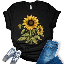 women's sunflower wildflower graphic tee
