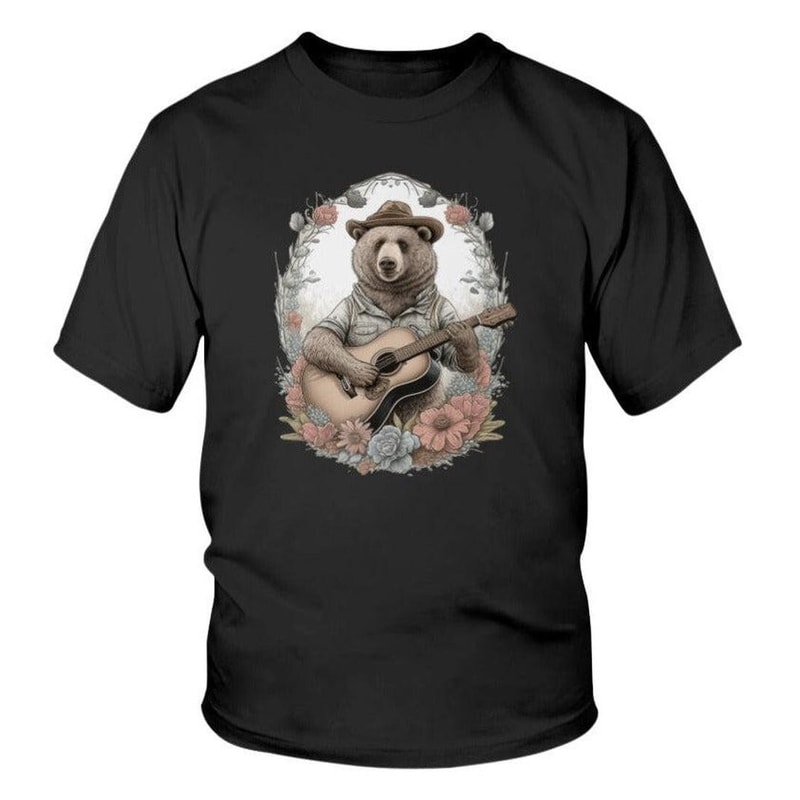 Bear With Hat Playing Guitar Youth Graphic Tee.jpg
