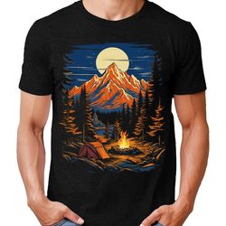 mountain camping mens graphic tee premium short sleeve shirt