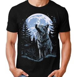 mens winter wolf shirt graphic tee short sleeve premium tshirt