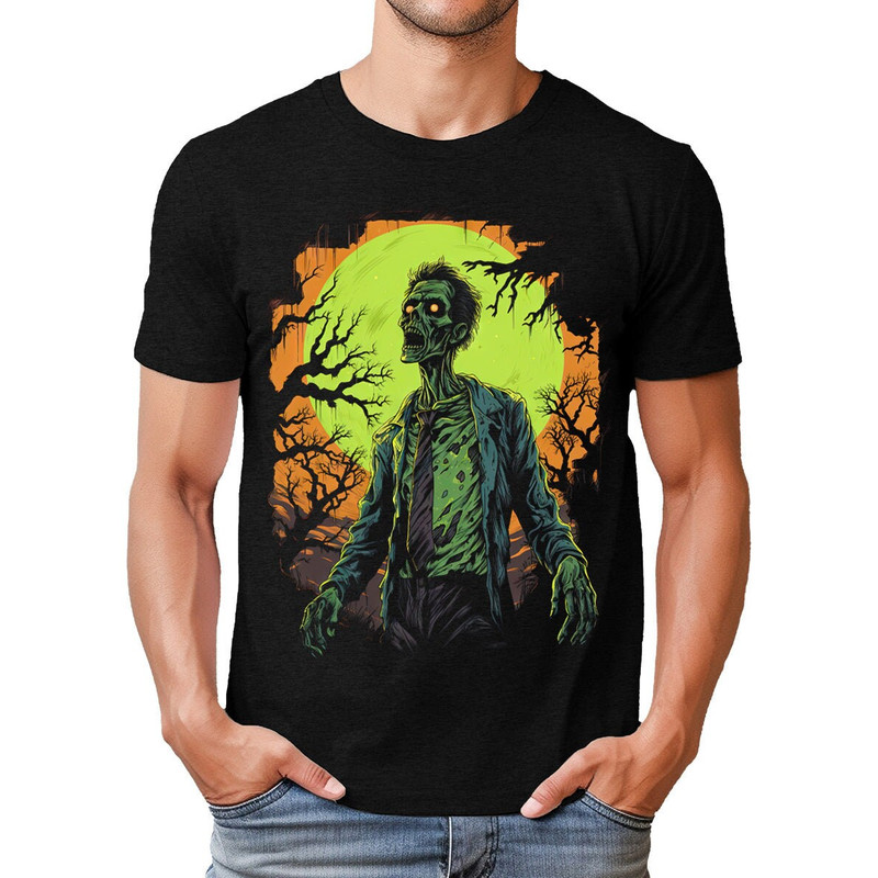 Zombie Life Halloween Mens Graphic Tee Premium Short Sleeve Shirt.jpg