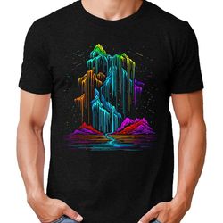galactic waterfall mens trippy graphic tees premium short sleeve shirt