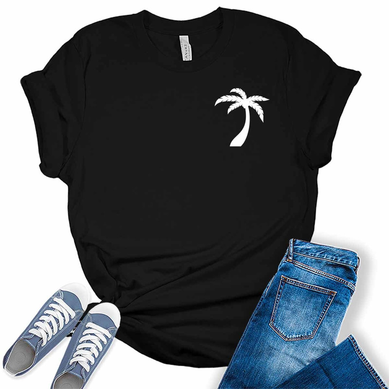 Women's Palm Tree Print T Shirts Summer Short Sleeve Tops for Teen Girl.jpg