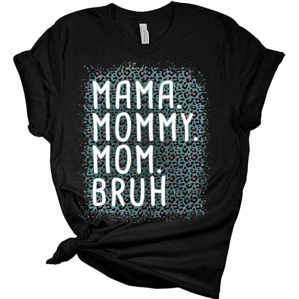 Womens Mama Mommy Mom Bruh Shirt Letter Print Mom T Shirts Cute Short Sleeve Tops.jpg
