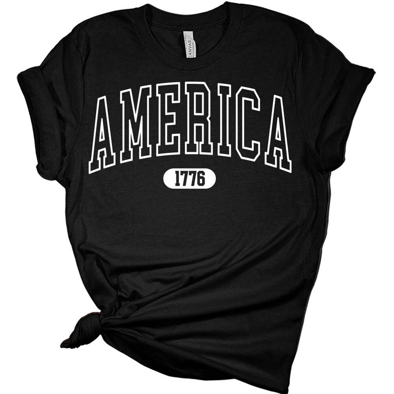 Womens 4th of July shirts Patriotic Letter Print Tshirts USA Short Sleeve Casual Graphic Tops.jpg