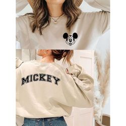 vintage mickey sweater,back and front design, disney crewneck sweatshirt, disney trips sweatshirt, disneyland shirt, fam