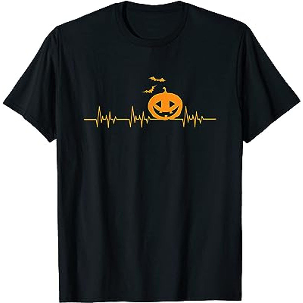 Carved Pumpkin Halloween Heartbeat Nurse T-Shirt.jpg