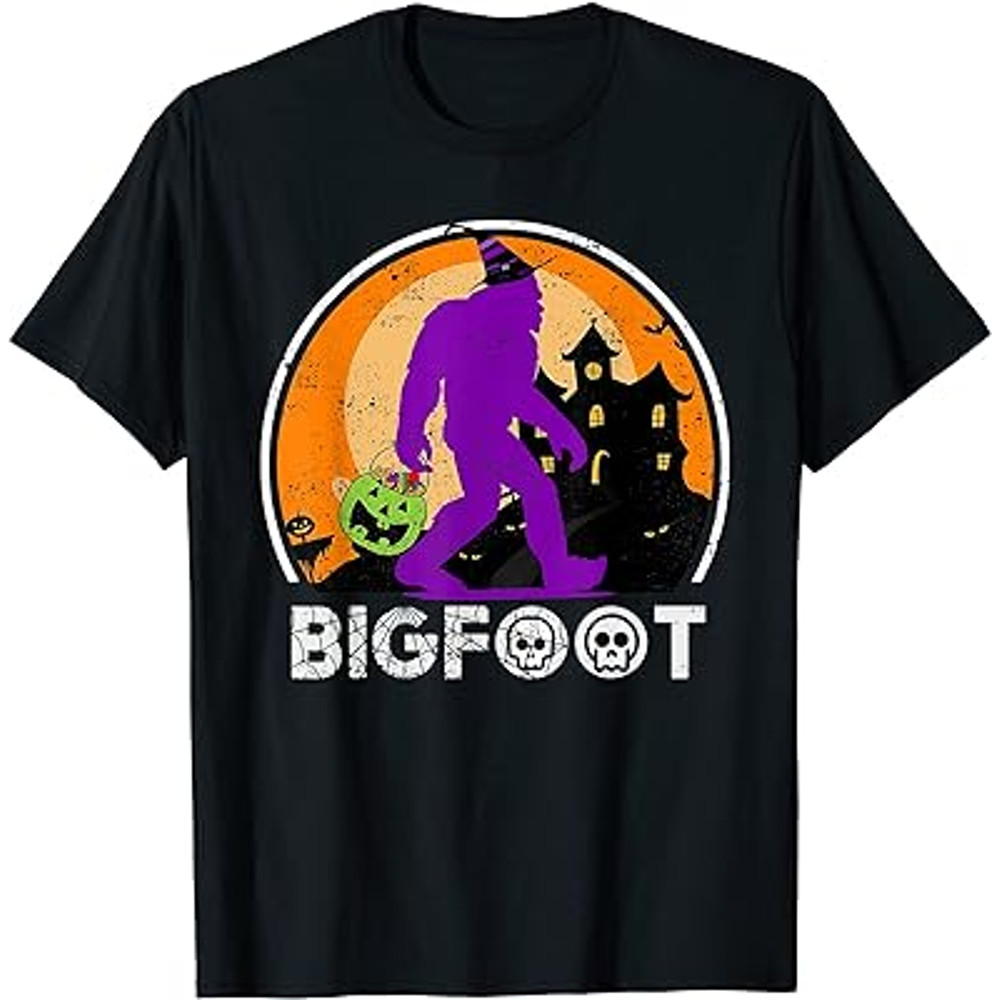 Vintage Bigfoot Halloween Trick or Treating Shirt.jpg