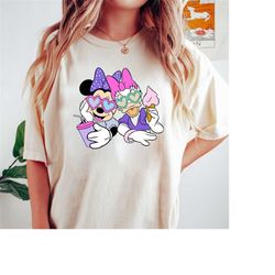 retro minnie and daisy face comfort colors shirt, best friends minnie and daisy shirt, disney tie dye shirts, disney gir