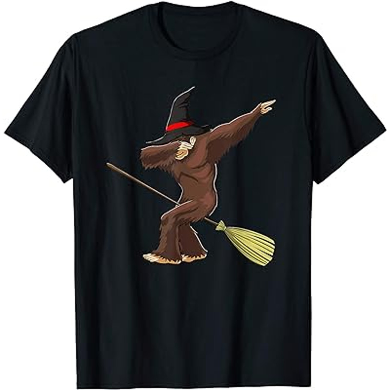 Witch Bigfoot Funny Halloween Horror Scary T-Shirt.jpg