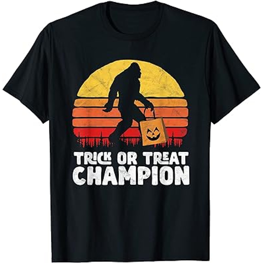 Trick or Treat Champion Bigfoot Funny Halloween Shirt.jpg