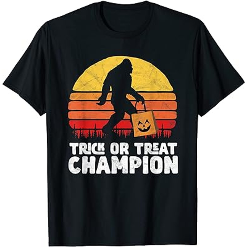 Trick or Treat Champion Bigfoot Funny Halloween Shirt.jpg