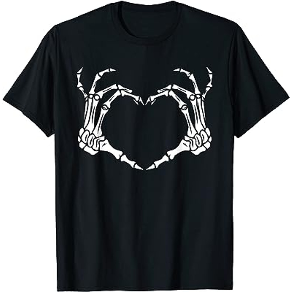 Skeleton Hand Heart Halloween Funny Bones Love T-Shirt.jpg