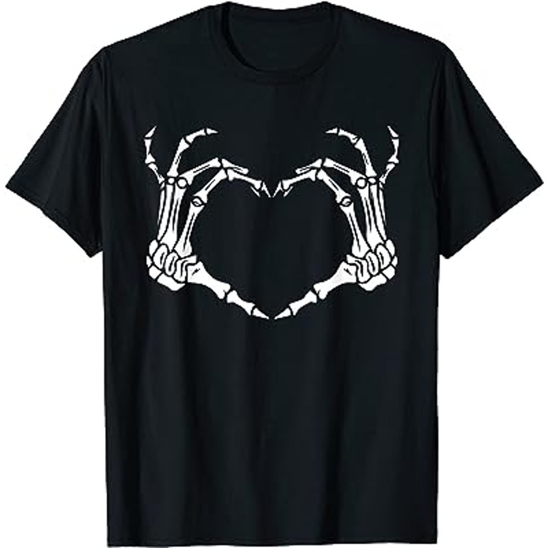Skeleton Hand Heart Halloween Funny Bones Love T-Shirt.jpg