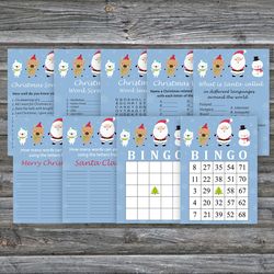 Christmas party games bundle,Printable Christmas Party Game Pack,Happy Santa claus Christmas Trivia Game Cards