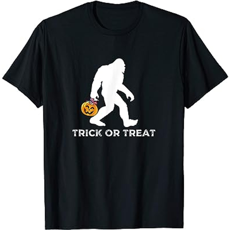 Bigfoot Trick or Treating Happy Halloween Graphic T-Shirt.jpg