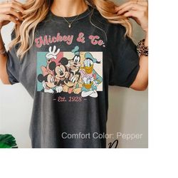 vintage mickey & co 1928 comfort color shirt, retro mickey friends shirt, disneyland shirt, disneyworld shirt, disney fa