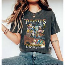 vintage pirates of the caribbean disneyland comfort shirts, mickey friends pirates shirt, disneyland trip 2023 shirt, di
