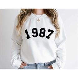 36th birthday gift sweatshirt,1987 birthday shirt,36th birthday shirts,1987 birth year number shirt,birthday shirt gift