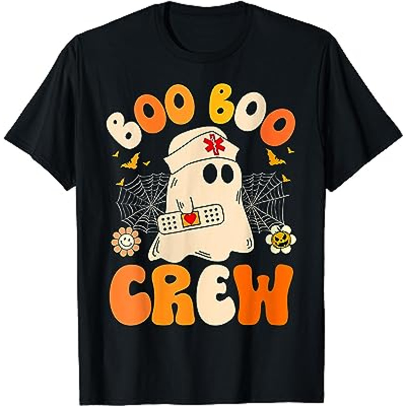 Boo Boo Crew Nurse Funny Ghost Women Halloween Nurse T-Shirt.jpg