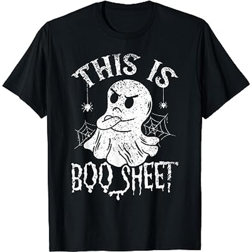 This Is Boo Sheet Spider Decor Ghost Spooky Halloween T-Shirt.jpg